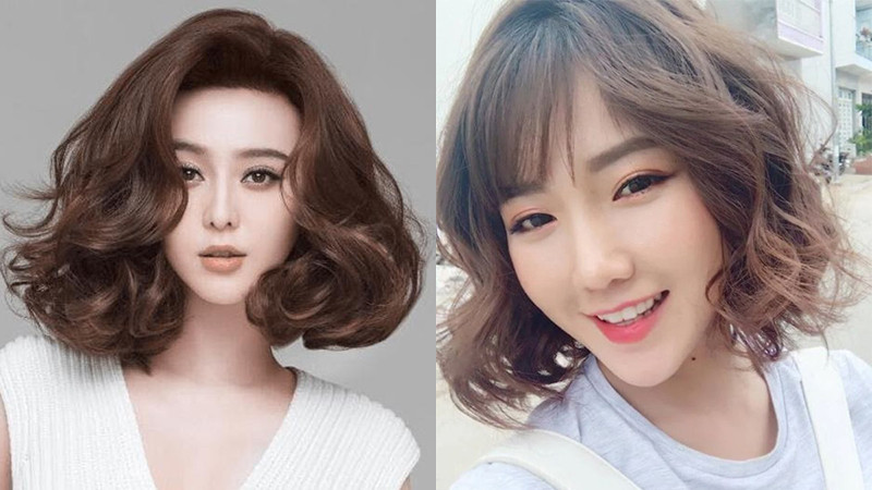 Kiểu tóc ngắn uốn xoăn lọn to đẹp mắt