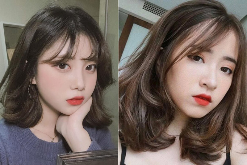 kiểu tóc ngắn xoăn nhẹ tự nhiên cho mặt tròn, tạo vẻ ngoài nữ tính