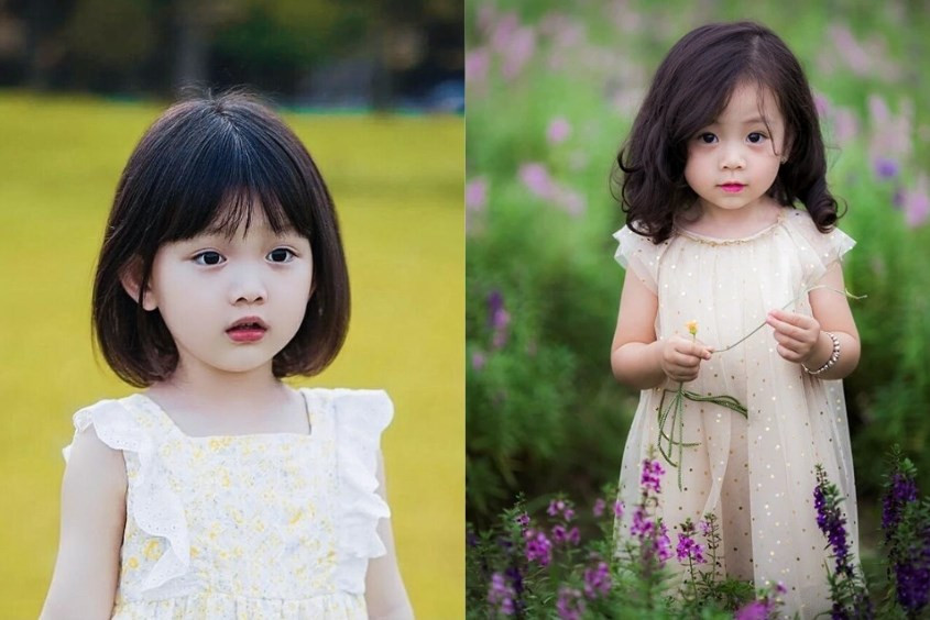 Kiểu tóc ngang vai tự nhiên cho bé gái 2 tuổi dịu dàng