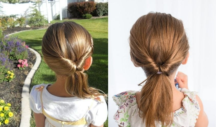 Kiểu tóc nhẹ nhàng nữ tính, dễ thực hiện cho bé