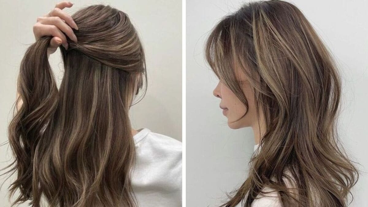 Kiểu tóc nhuộm highlight socola đẹp thời thượng