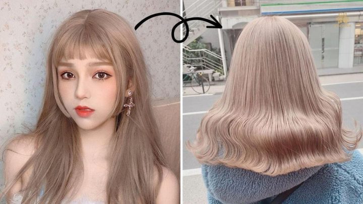 Kiểu tóc nhuộm màu nâu trà sữa đẹp, trẻ trung