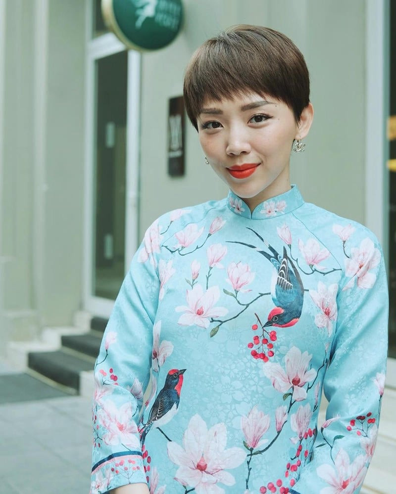 kiểu tóc nữ mặc áo dài tóc tém