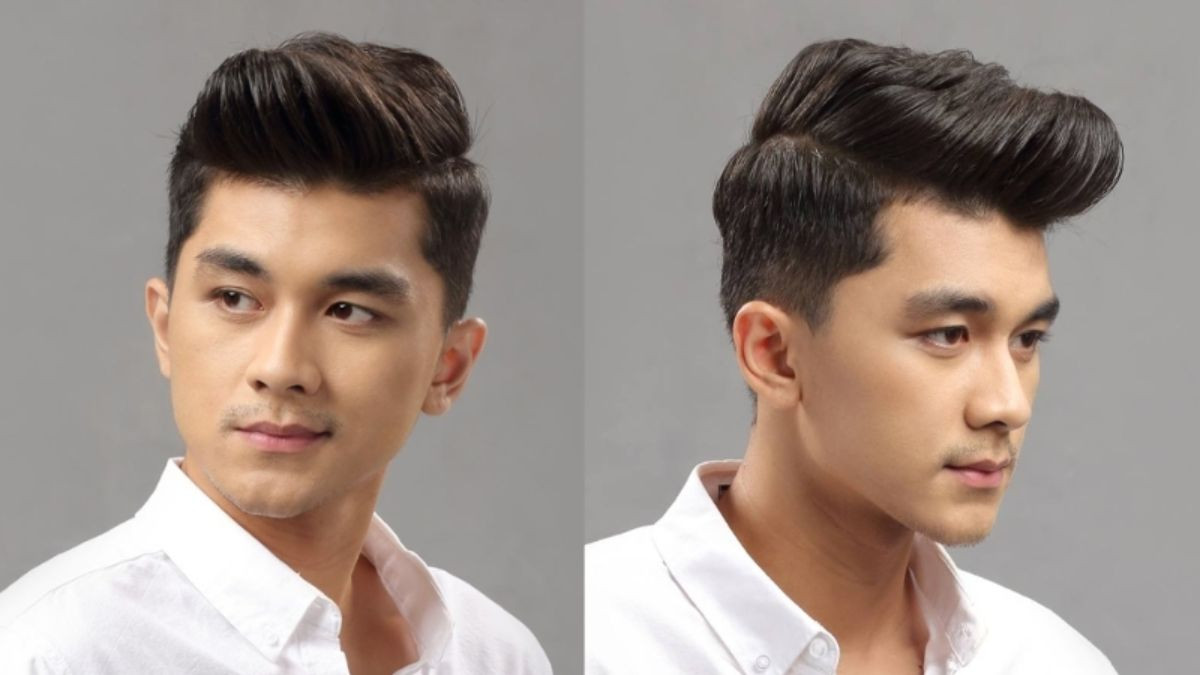 Kiểu tóc Pompadour hất dựng mái mang vẻ đẹp sang trọng