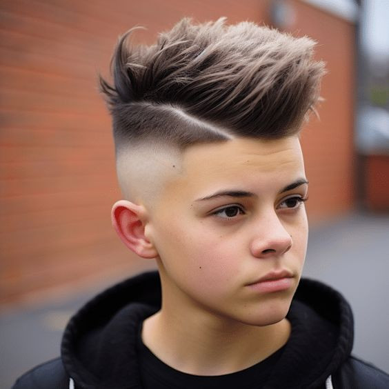 Kiểu tóc Reverse Mohawk nam với phần giữa cạo sát