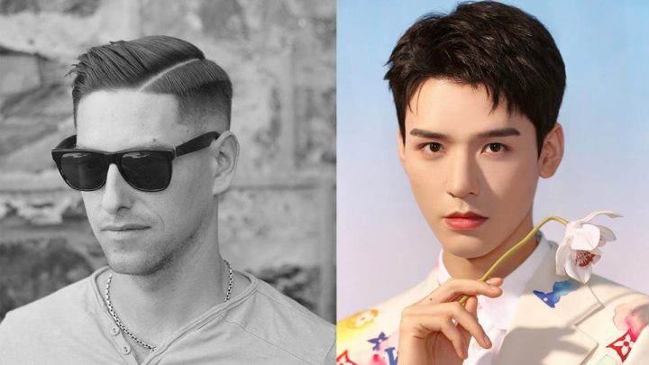 Kiểu tóc side part 7/3 uốn rủ tự nhiên cho nam giới