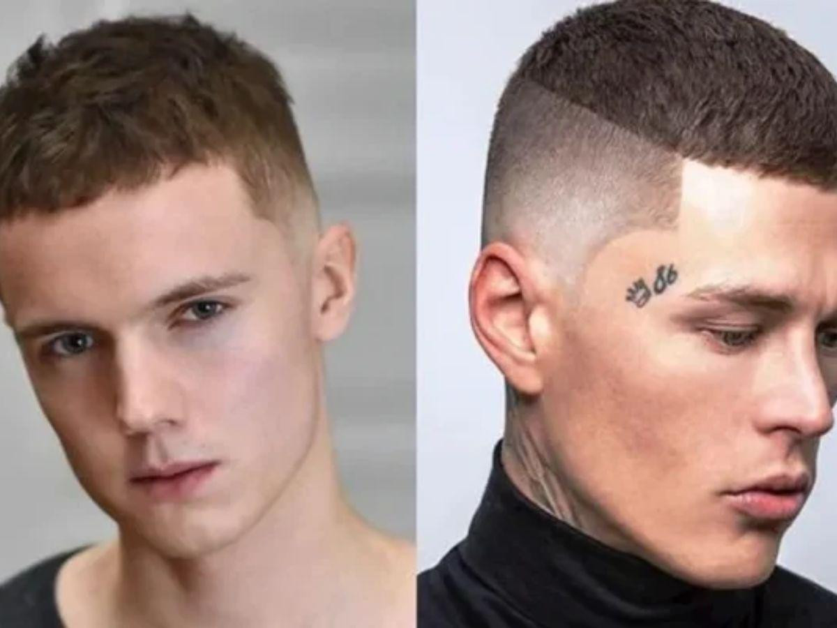 Kiểu tóc Skin Fade, hai bên và gáy cạo sát đến da, tạo độ tương phản mạnh mẽ với tóc đỉnh, phong cách nam tính và hiện đại của tóc quân đội