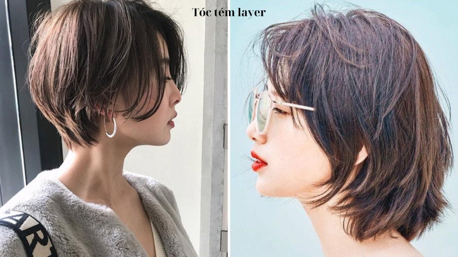 Kiểu tóc tém uốn xoăn nhẹ layer tạo độ bồng bềnh, phù hợp cho tóc mỏng
