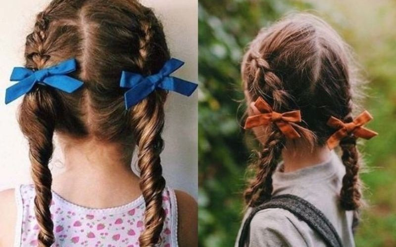 Kiểu tóc tết hai bên gọn gàng cho bé gái năng động