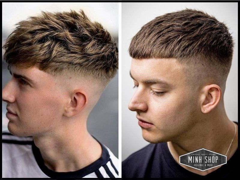 Kiểu tóc Textured Crop gọn gàng cho nam trán cao