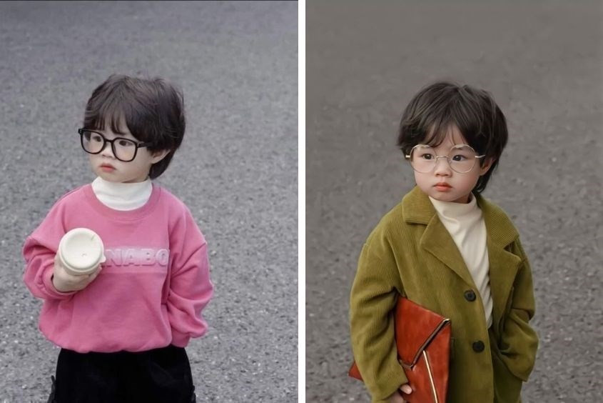 Kiểu tóc tomboy mái gợn sóng cho bé gái 2 tuổi