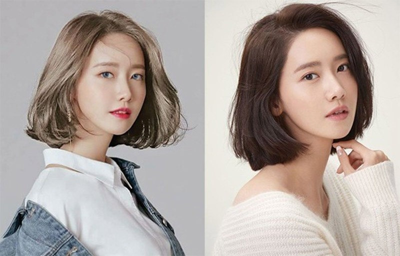 Kiểu tóc uốn cụp đuôi cho mặt tròn