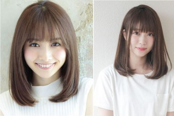 Kiểu tóc uốn cụp ngang vai cho mặt thái dương hõm