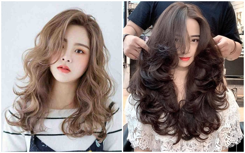 Kiểu tóc uốn layer phồng xoăn