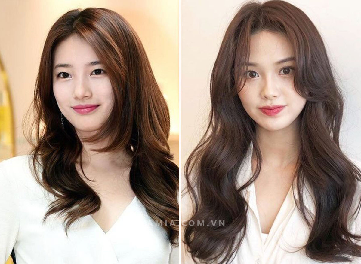 Kiểu tóc uốn nhẹ nữ mặt vuông