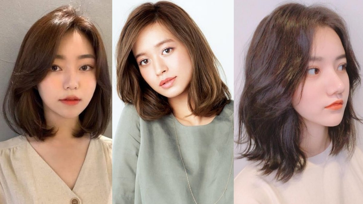 Kiểu tóc uốn sóng nước lob dài ngang vai hiện đại