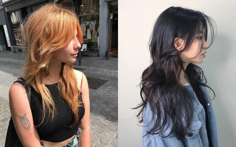 Kiểu tóc wolf cut layer dài bồng bềnh, tạo sự thon gọn và cuốn hút cho gương mặt, phù hợp với phong cách thanh lịch