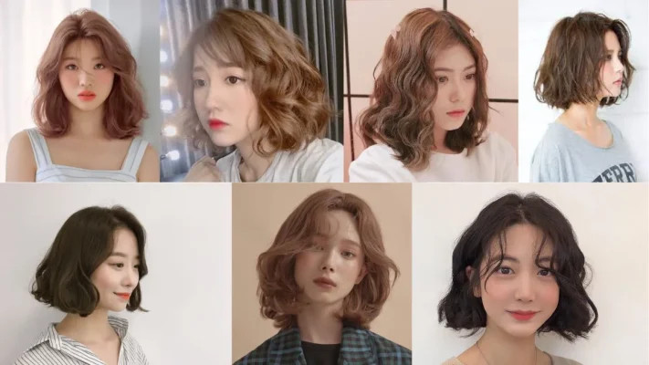 Kiểu tóc xoăn ngắn nữ layer bồng bềnh phong cách Hàn Quốc