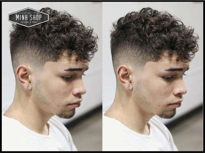 Kiểu tóc xoăn nhẹ bồng bềnh cho nam hói đỉnh đầu