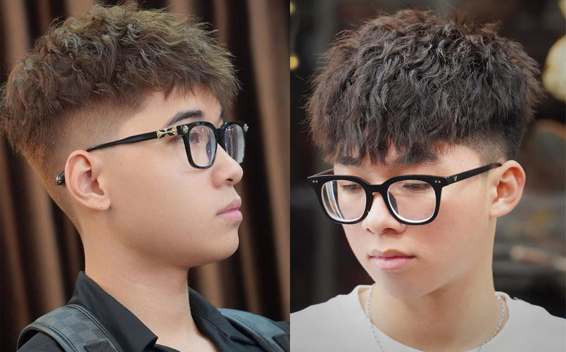 Kiểu tóc xoăn ruffled ngắn gọn gàng và năng động