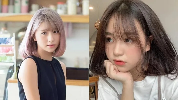 Kiểu tóc xoăn sóng nhẹ ngang vai giúp mặt tròn béo thon gọn