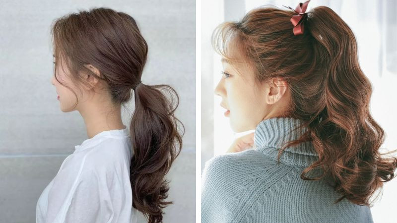 Kiểu tóc xoăn sóng nước buộc cao năng động cho mùa hè