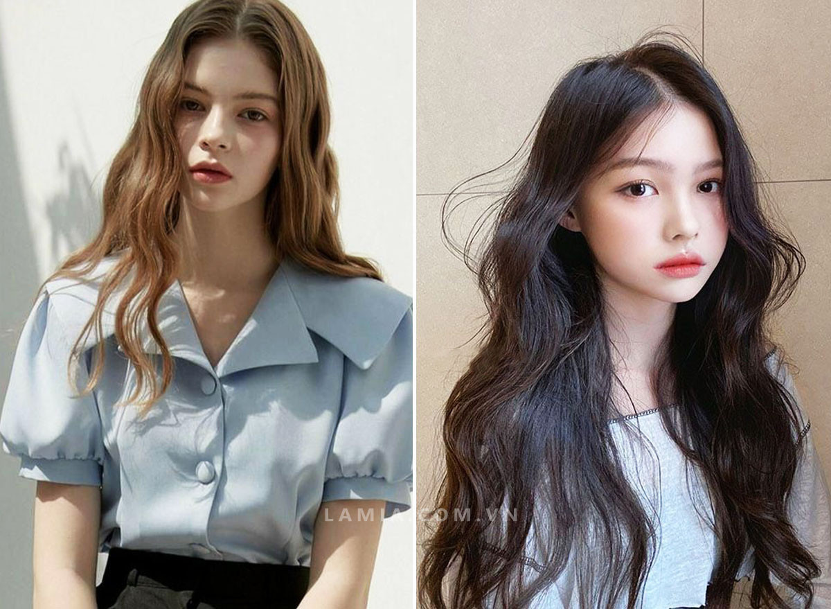 Kiểu tóc xoăn sóng to cho mặt nhỏ xinh xắn