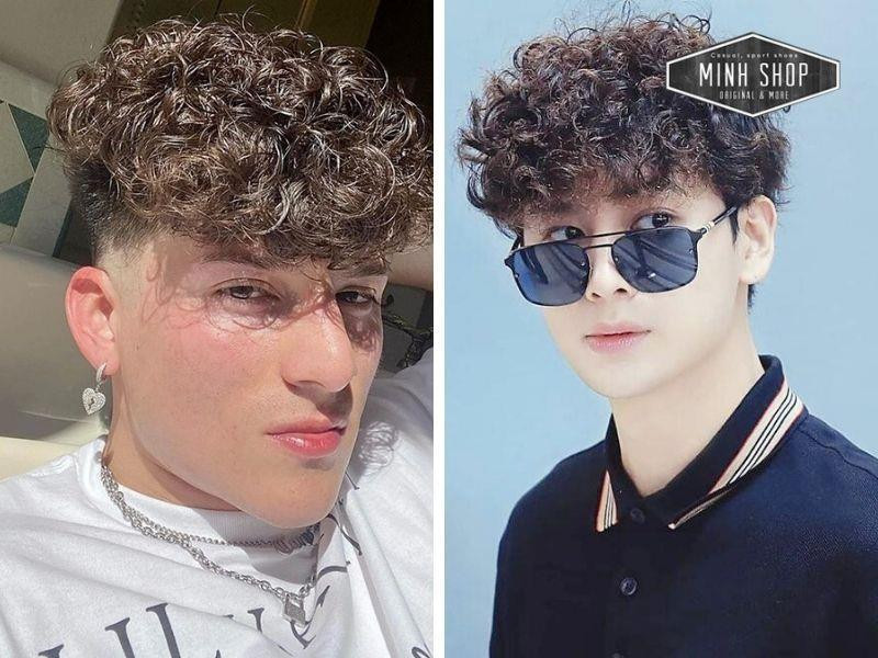 Kiểu tóc xoăn xù mì sành điệu cho nam trán cao