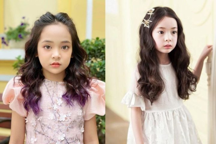 kiểu tóc xoăn xù phồng đáng yêu cho bé mặt tròn