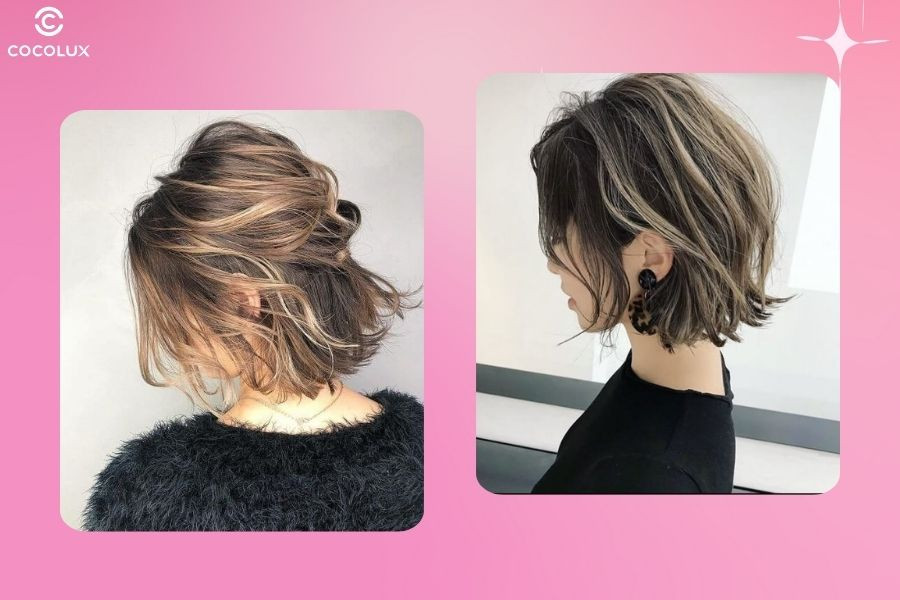 Kỹ thuật balayage line tóc ngắn tạo chuyển màu mềm mại và tự nhiên