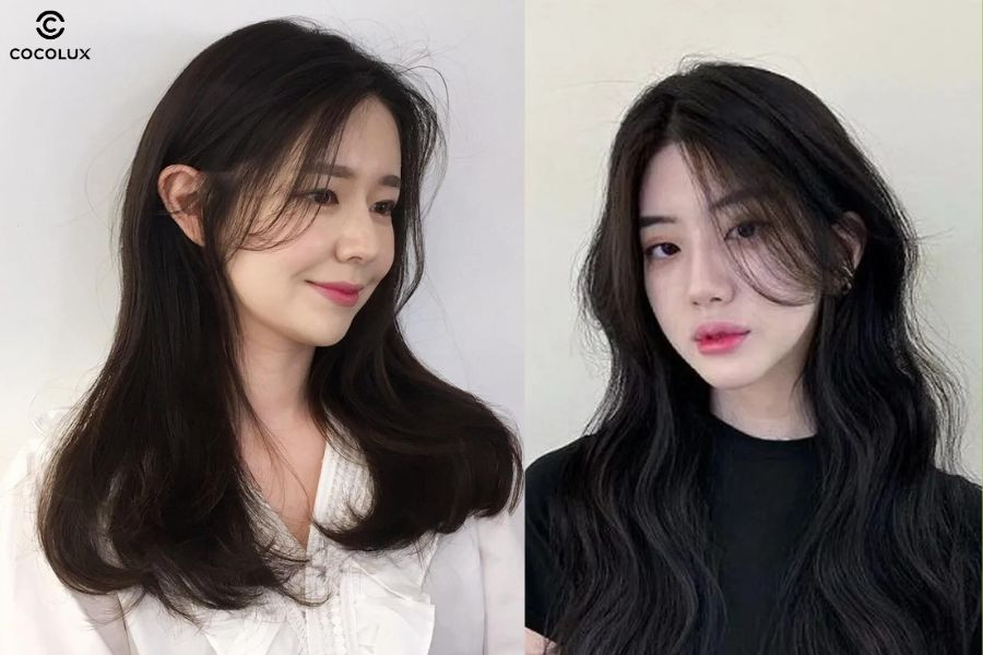 Mái dài uốn phồng giúp che khuyết điểm trán cao