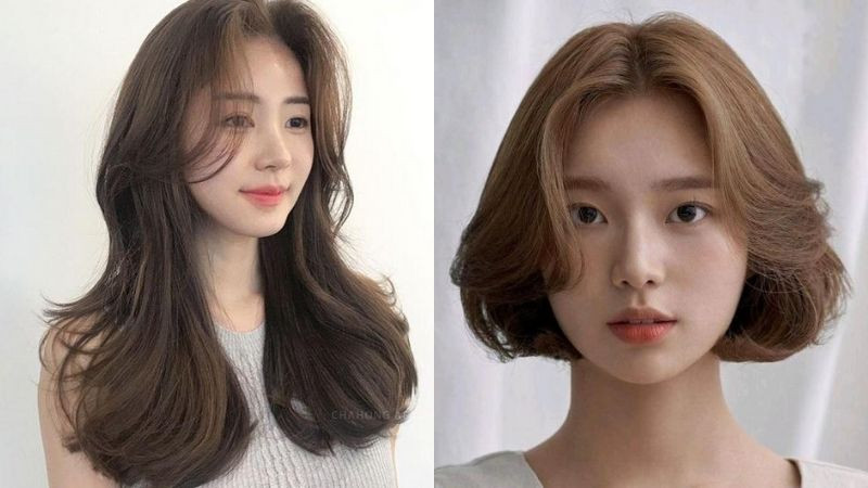 Mái tóc dài uốn phồng tự nhiên ôm gương mặt