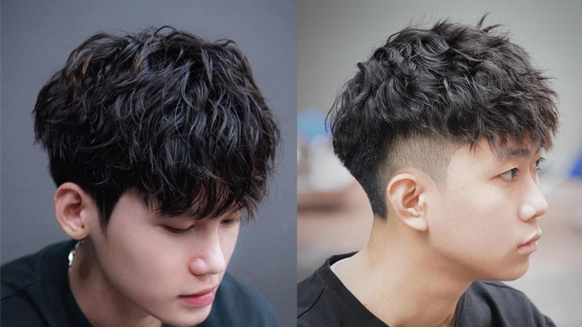 Mái tóc xoăn nhẹ tự nhiên tạo độ bồng bềnh, che hói đỉnh đầu hiệu quả