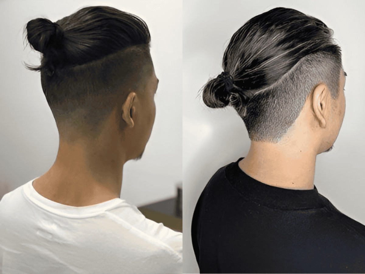 Man Bun là kiểu búi tóc cao hoặc búi nhỏ trên đỉnh đầu, rất thích hợp để tạo kiểu tóc cho mặt tròn