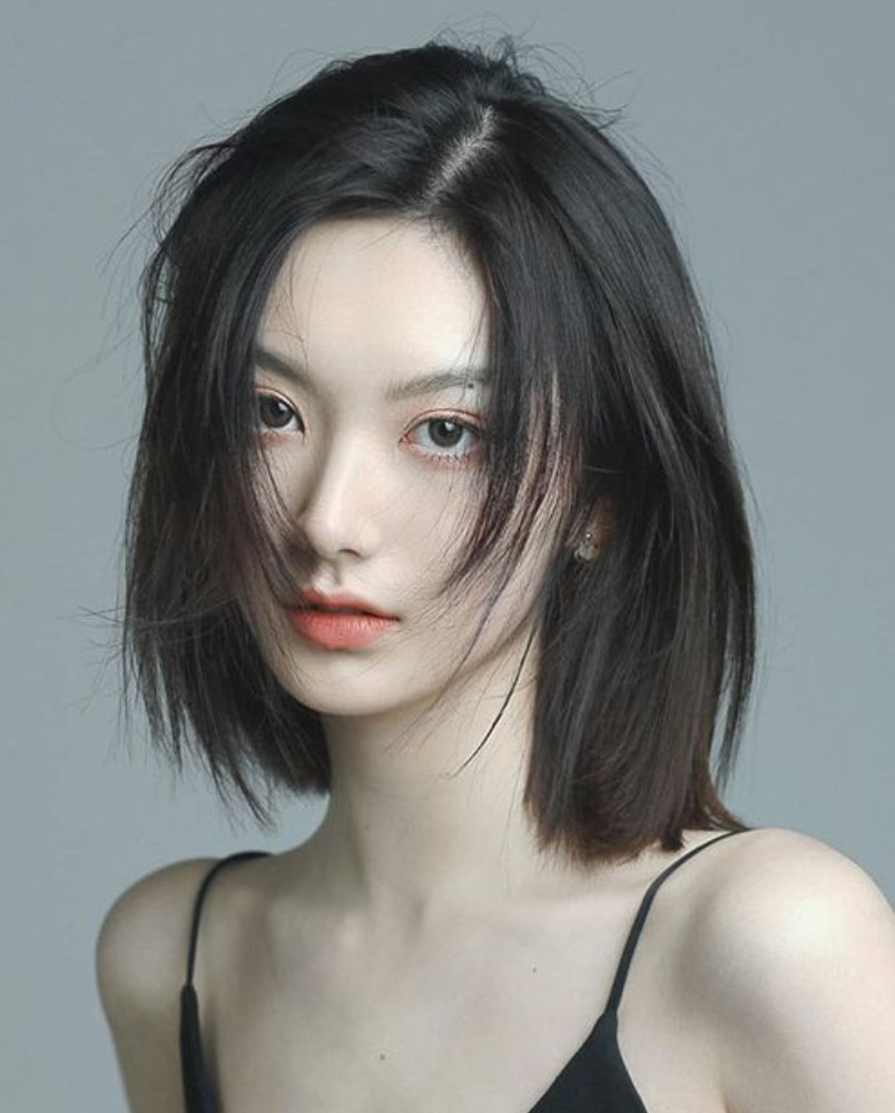 Mẫu tóc lob ngang vai thời thượng, cân bằng tỷ lệ cho khuôn mặt dài