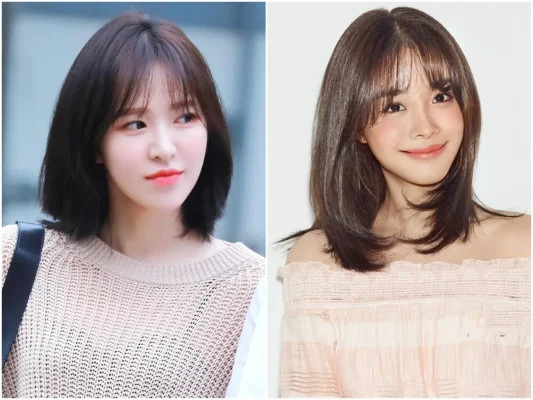 Mẫu tóc ngắn cụp mái thưa dễ thương