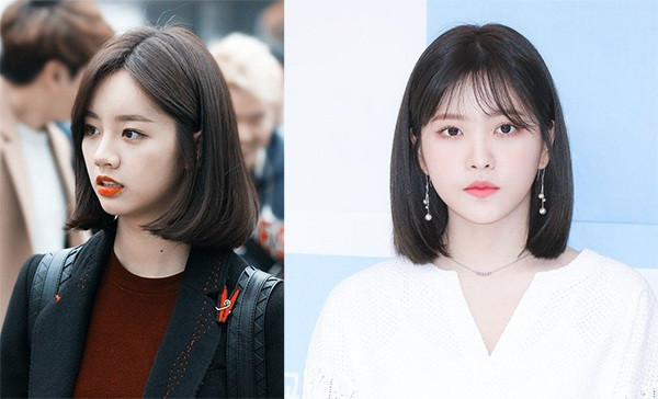 Mẫu tóc ngắn duỗi cúp mái thưa cho mặt dài