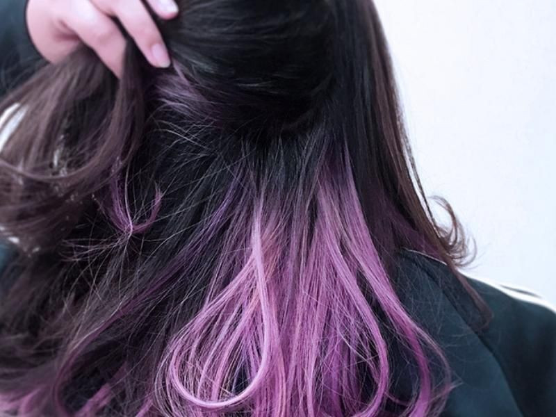 Mẫu tóc ngắn nhuộm ombre tím nổi bật, đầy quyến rũ và ấn tượng