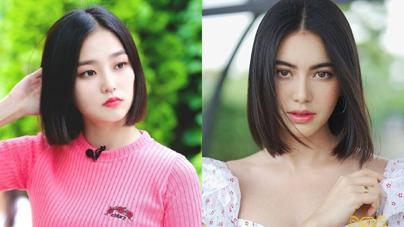 Mẫu tóc ngắn thẳng tự nhiên thanh lịch