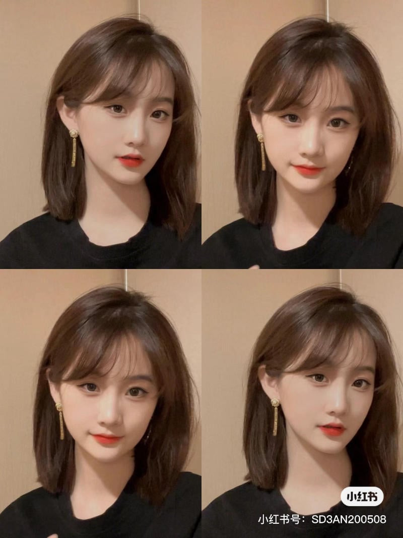 mẫu tóc ngắn tới vai mái Hàn Quốc