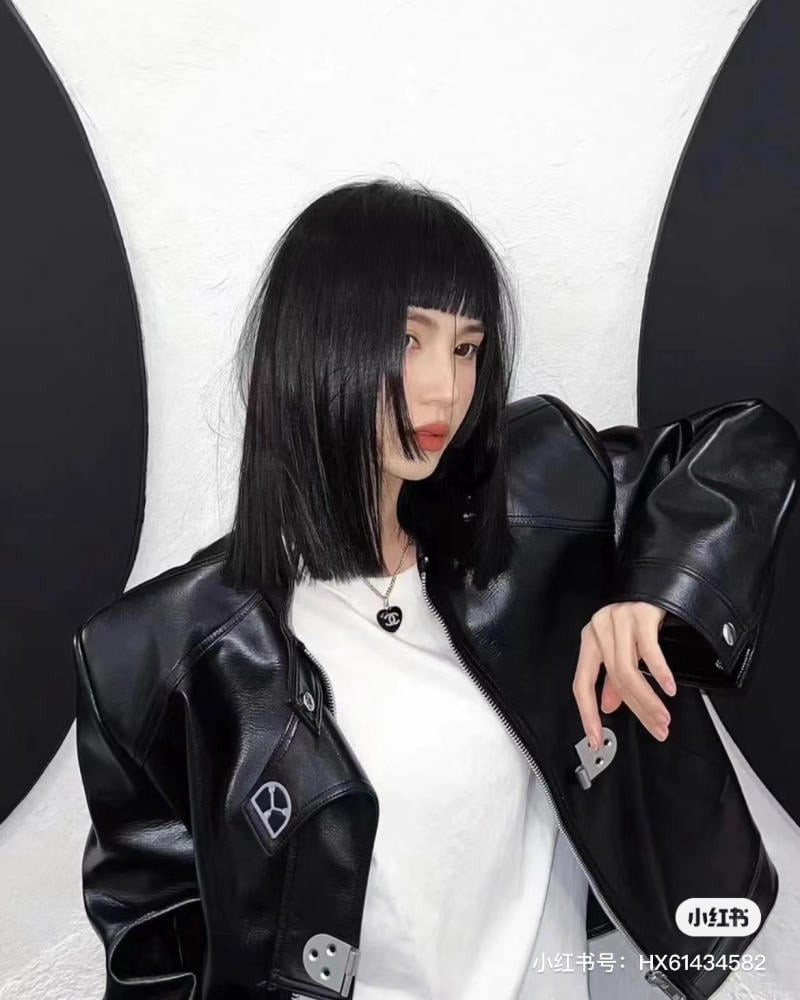 mẫu tóc ngang vai mái hime