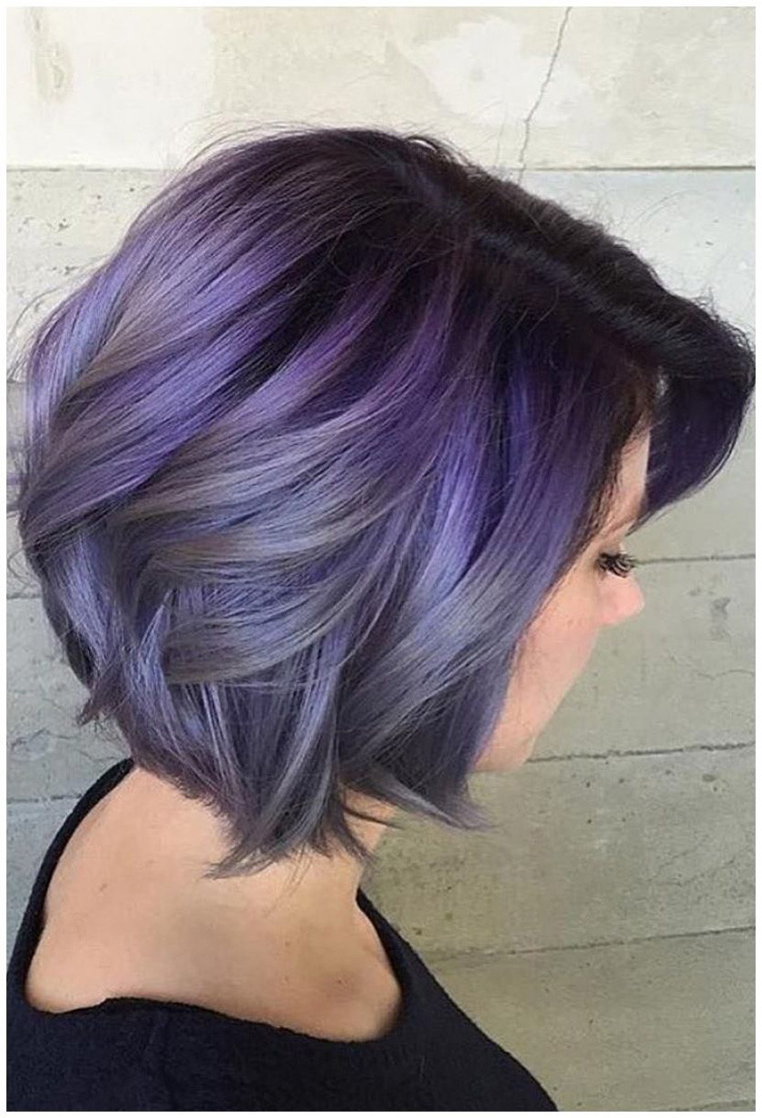 Màu tóc nhuộm tím khói cho tóc ngắn sành điệu