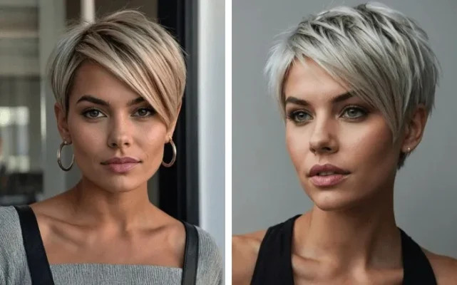 Mẫu tóc pixie ngắn cá tính và hiện đại cho người lớn tuổi