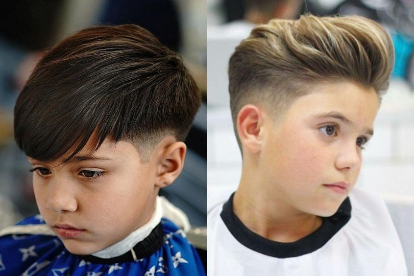 Mẫu tóc short crop cân đối cho bé trai mặt dài đến trường