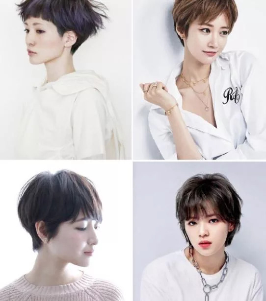Mẫu tóc tomboy nữ Hàn Quốc mái bằng ngang trán, phong cách ấn tượng.