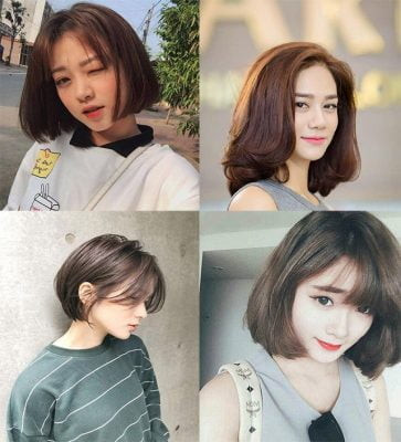 Một cô gái đang tạo dáng với kiểu tóc bob xoăn ngắn dễ thương ôm gọn khuôn mặt tròn, giúp gương mặt trở nên thon gọn và đáng yêu hơn.
