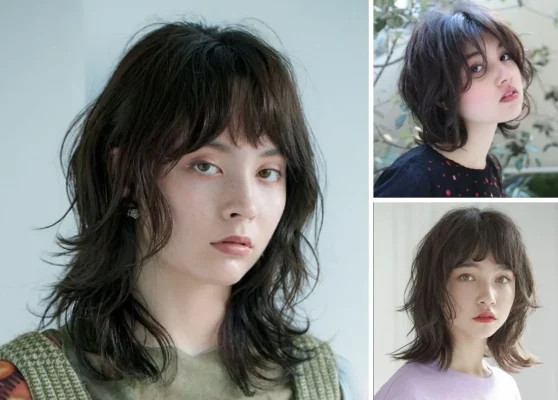 Một phong cách khác của kiểu tóc mullet xoăn ngắn, thể hiện sự năng động và tự tin.