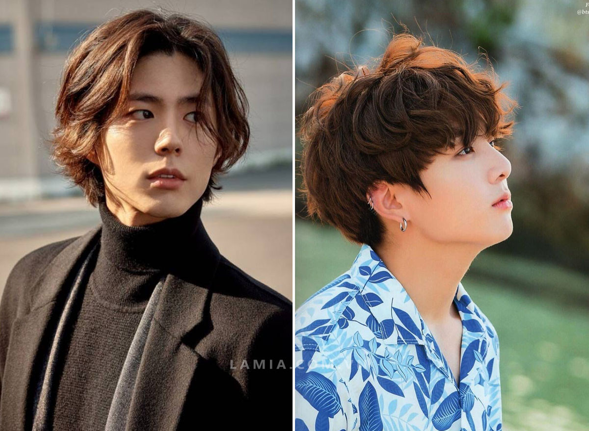 Nam mặt dài trở nên điển trai với kiểu tóc uốn sóng tự nhiên, bồng bềnh.