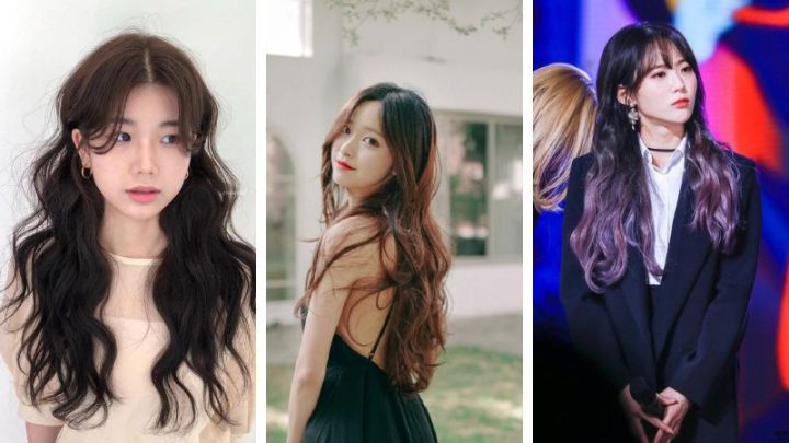 Người mẫu tóc uốn nhẹ nữ với sóng tóc bồng bềnh tự nhiên