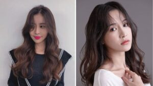 Người phụ nữ tóc dài uốn gợn sóng mềm mại duyên dáng
